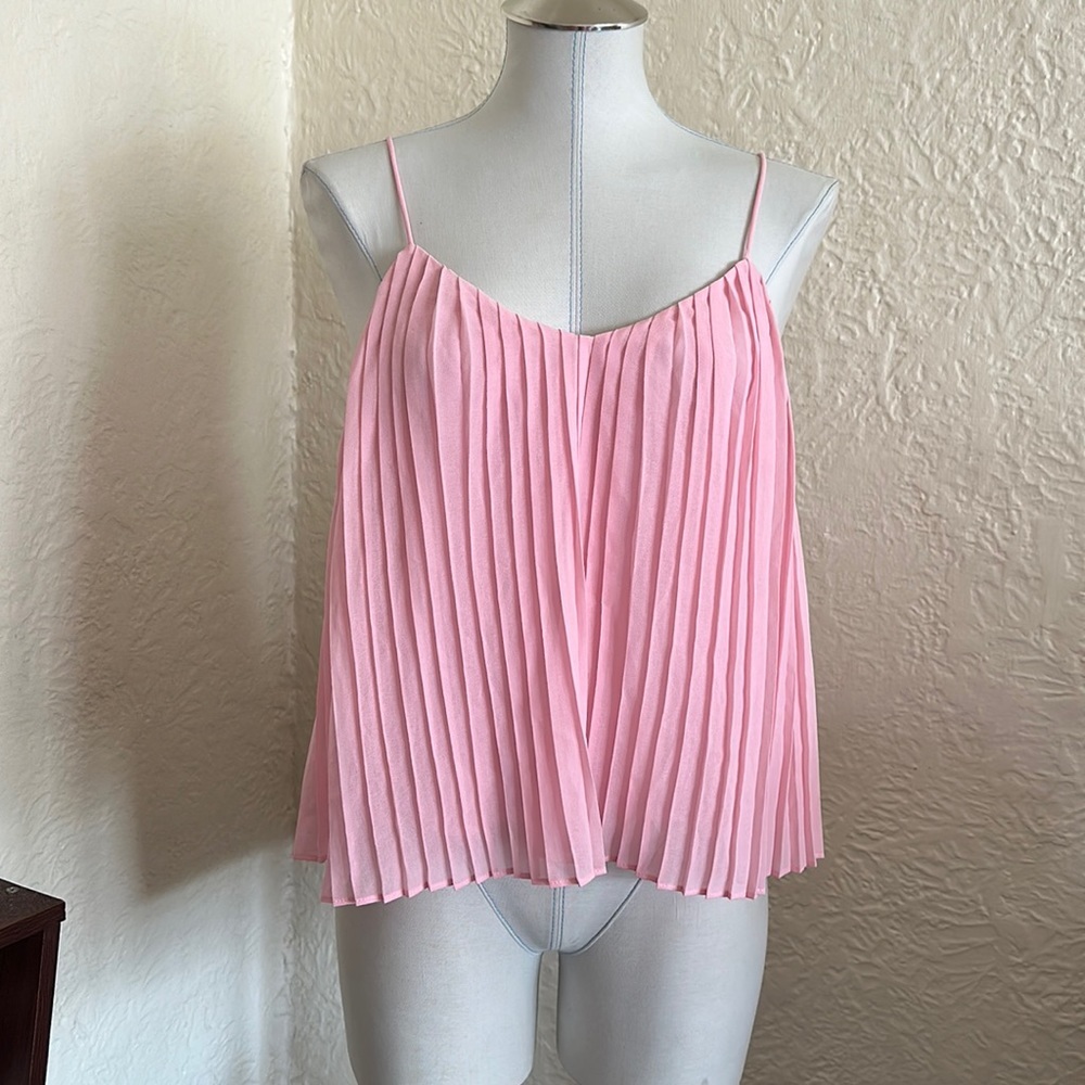 Topshop Pink Pleated Camisole Tank Top 2